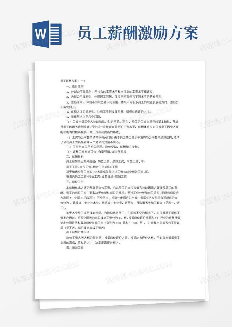 实用的员工薪酬方案