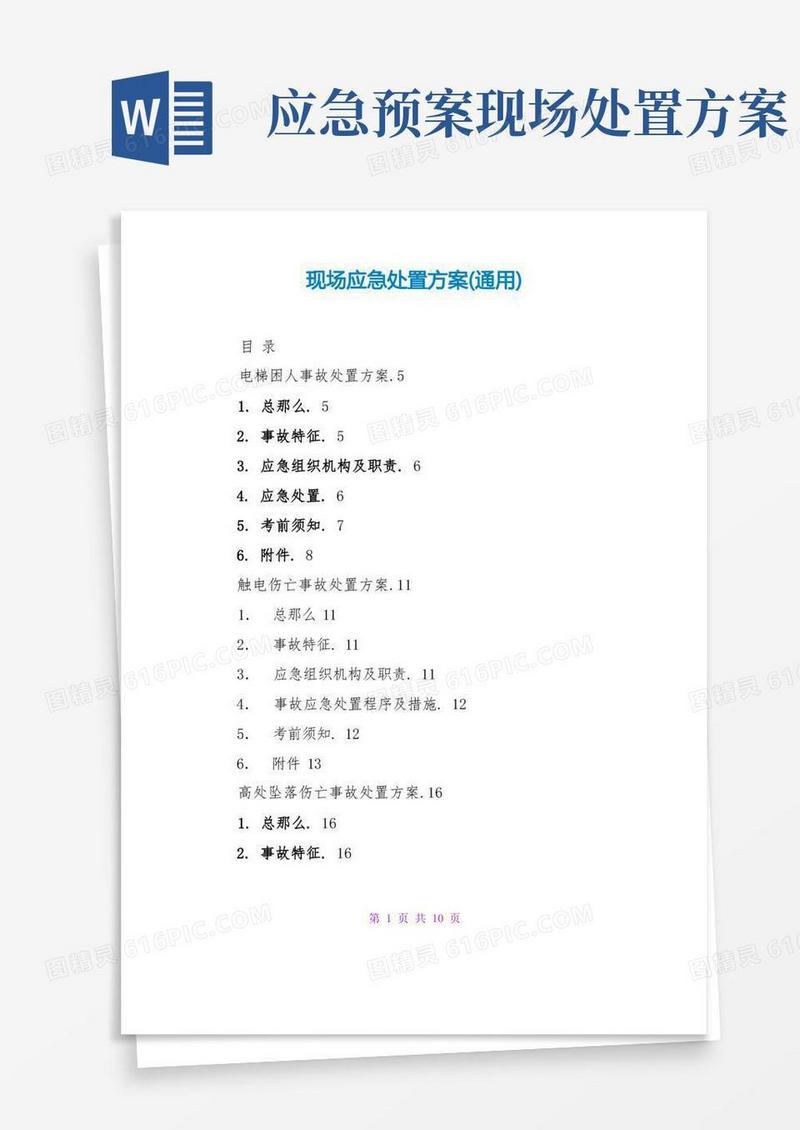 大气版现场应急处置方案(通用)