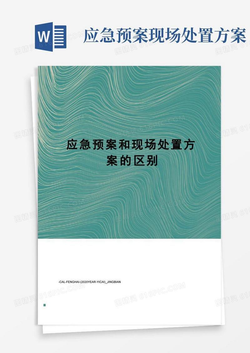 简易版应急预案和现场处置方案的区别