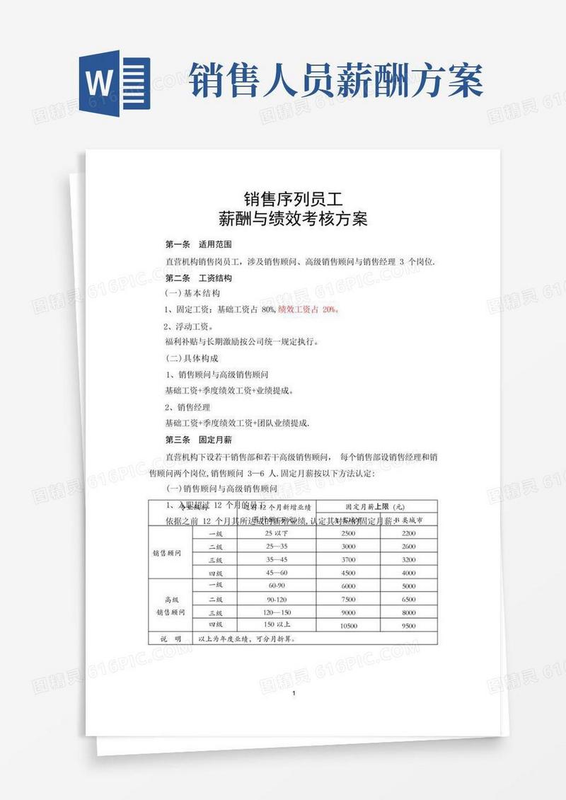 方便的销售员工薪酬方案