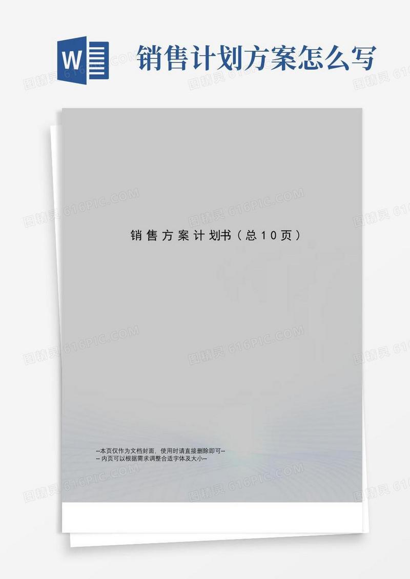 大气版销售方案计划书