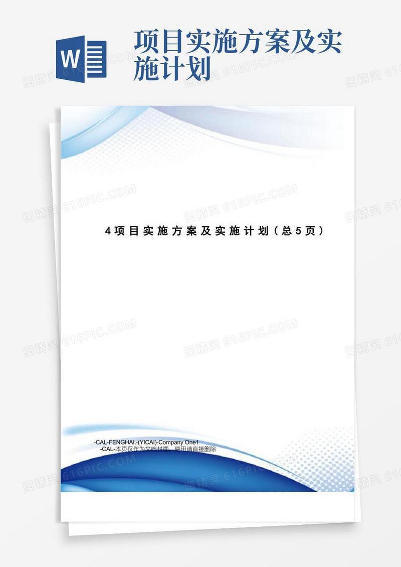通用版项目实施方案及实施计划