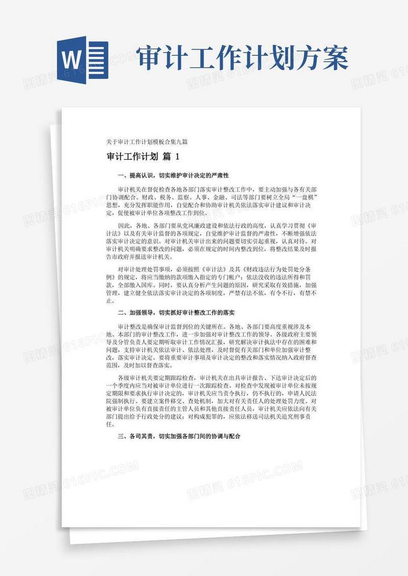 简洁的审计工作计划