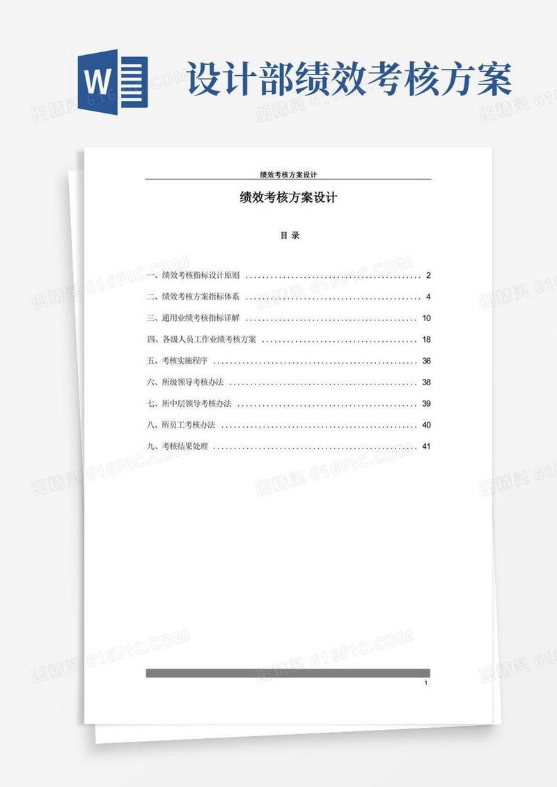 大气版绩效考核方案设计