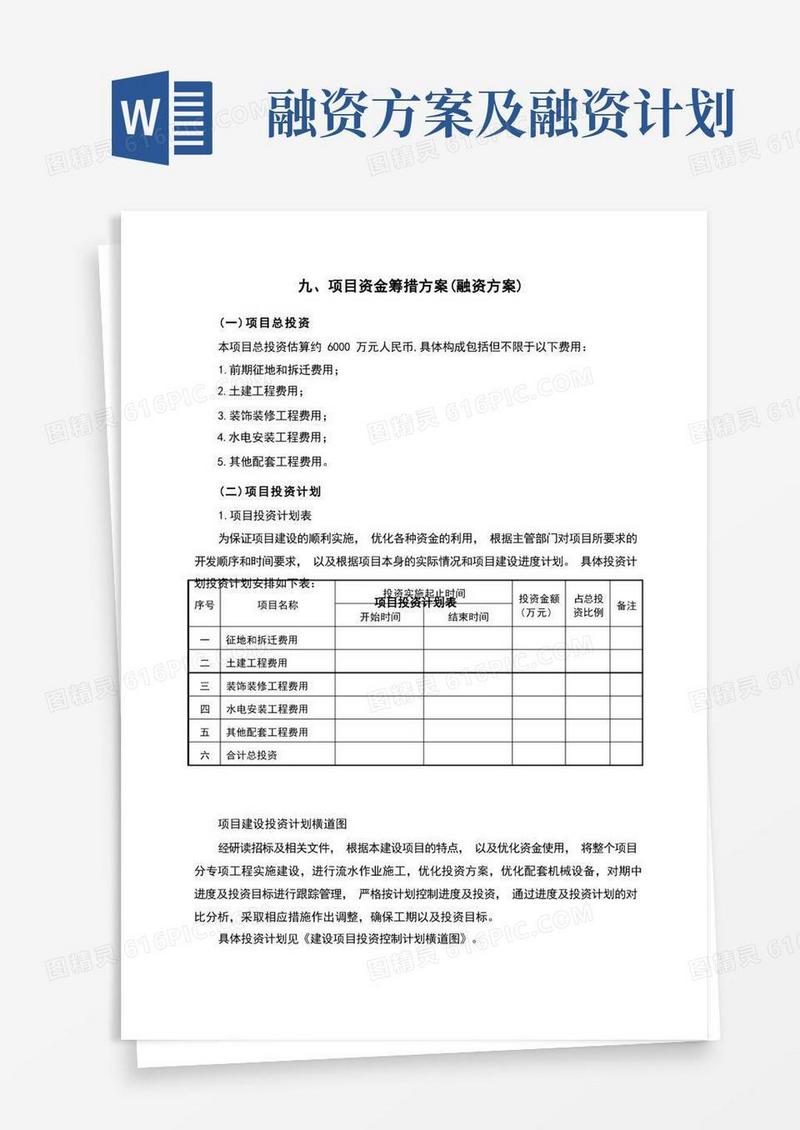 简易版融资方案