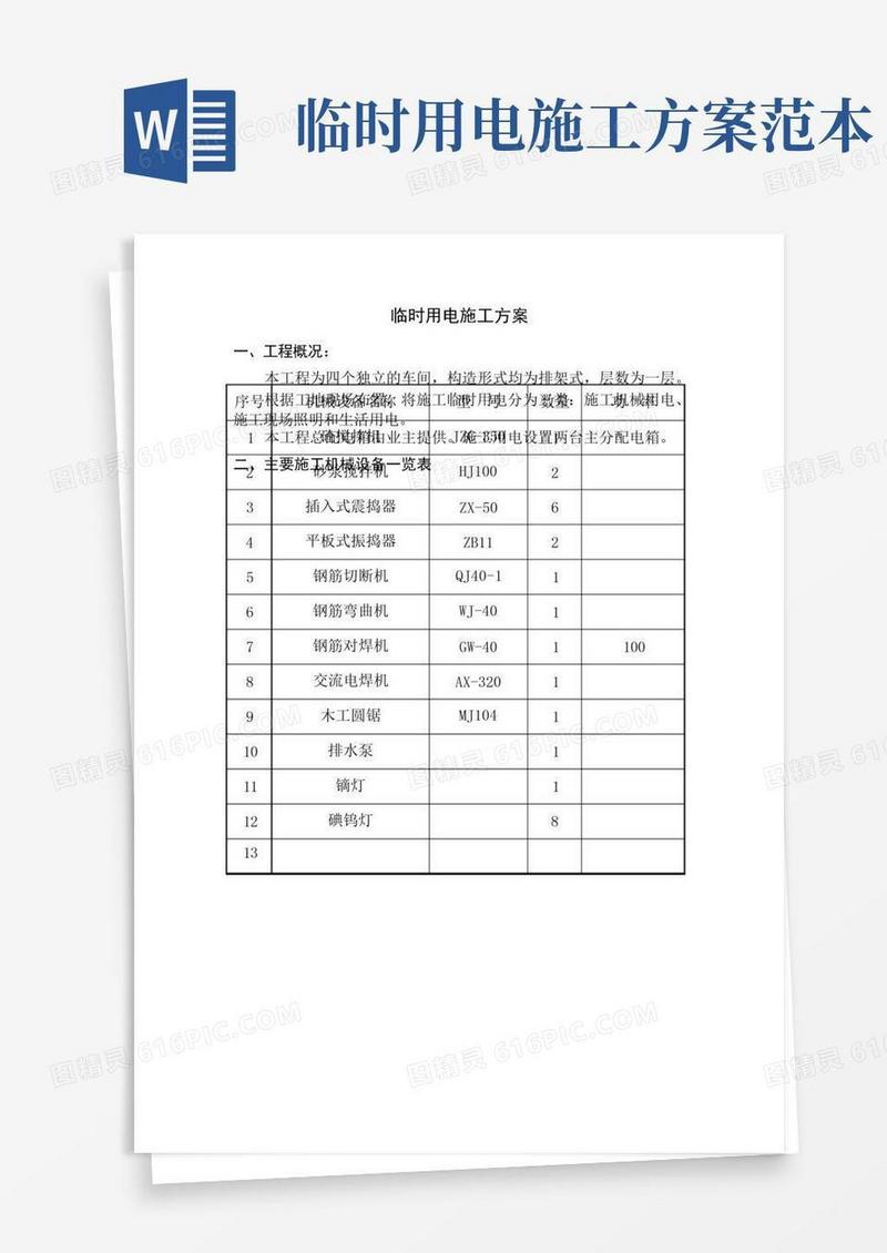 方便的临时用电专项方案范本DOC
