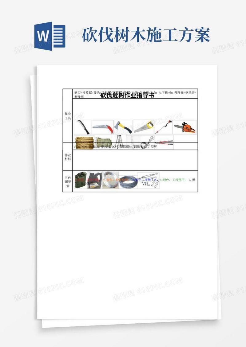 简洁的砍伐危树作业指导书
