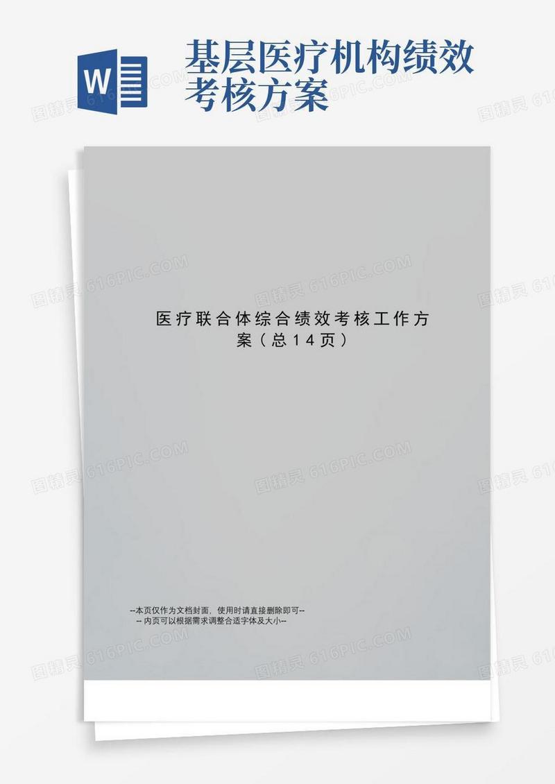 好用的医疗联合体综合绩效考核工作方案