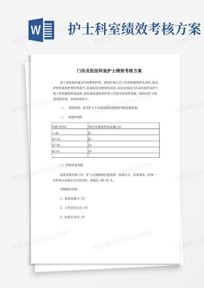 方便的新生儿室护士绩效考核方案