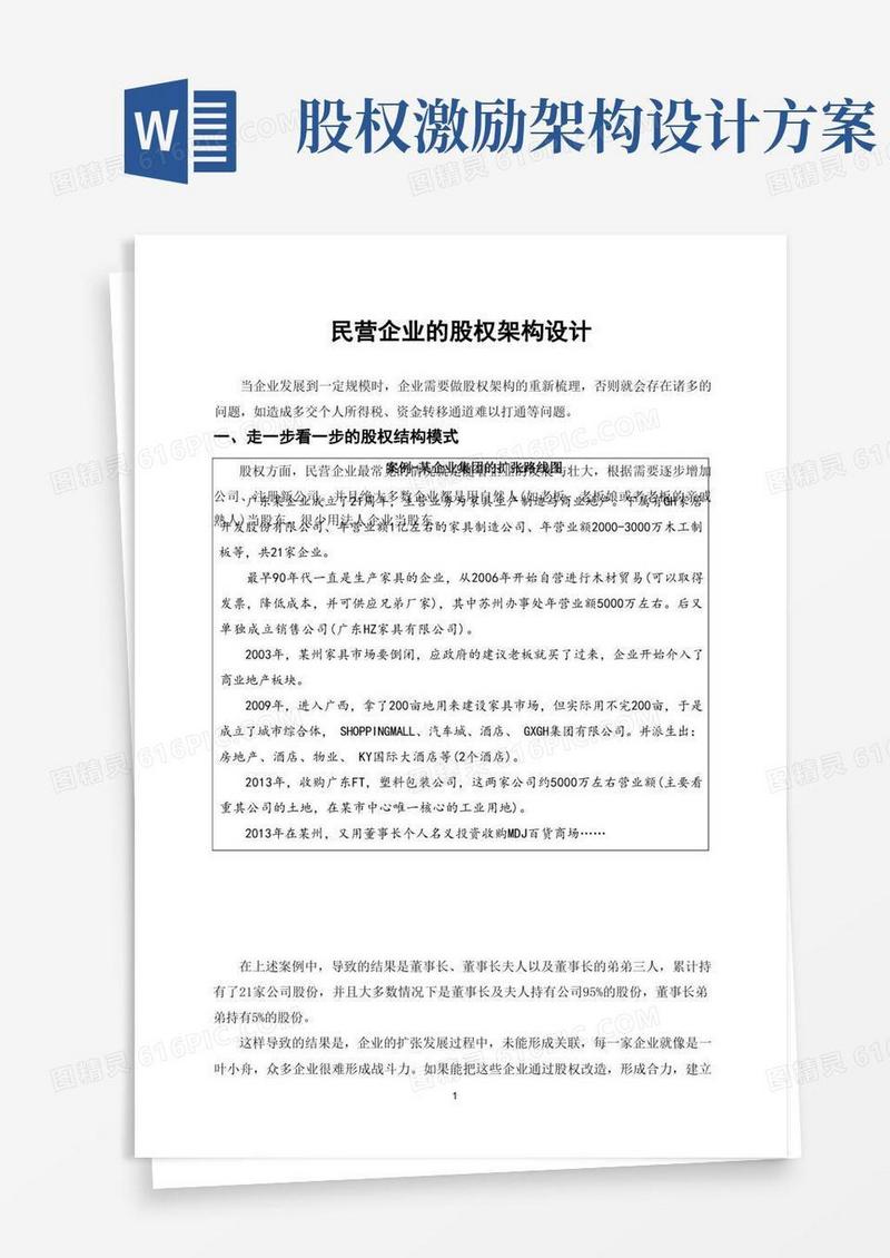 简易版股权架构设计案例-