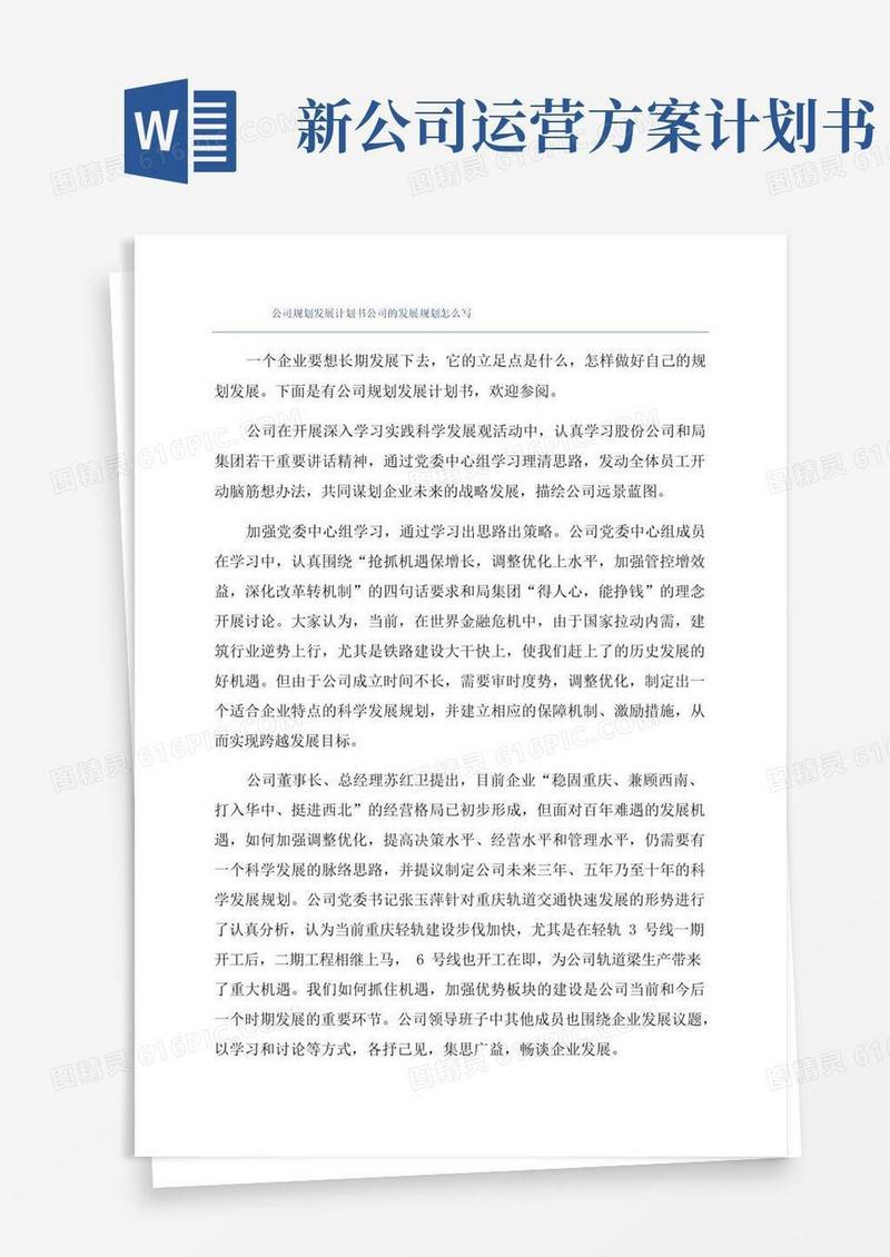 实用的公司规划发展计划书公司的发展规划怎么写