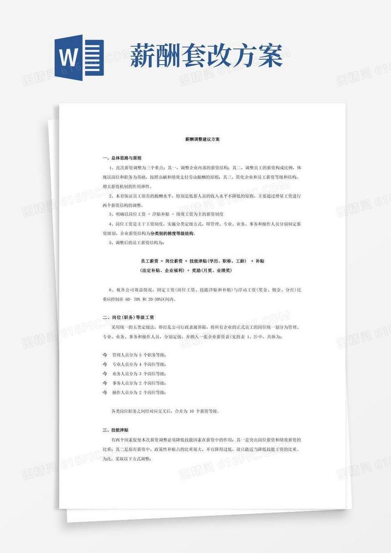实用的薪酬调整建议方案