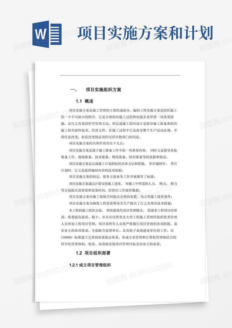 简洁的项目实施组织方案