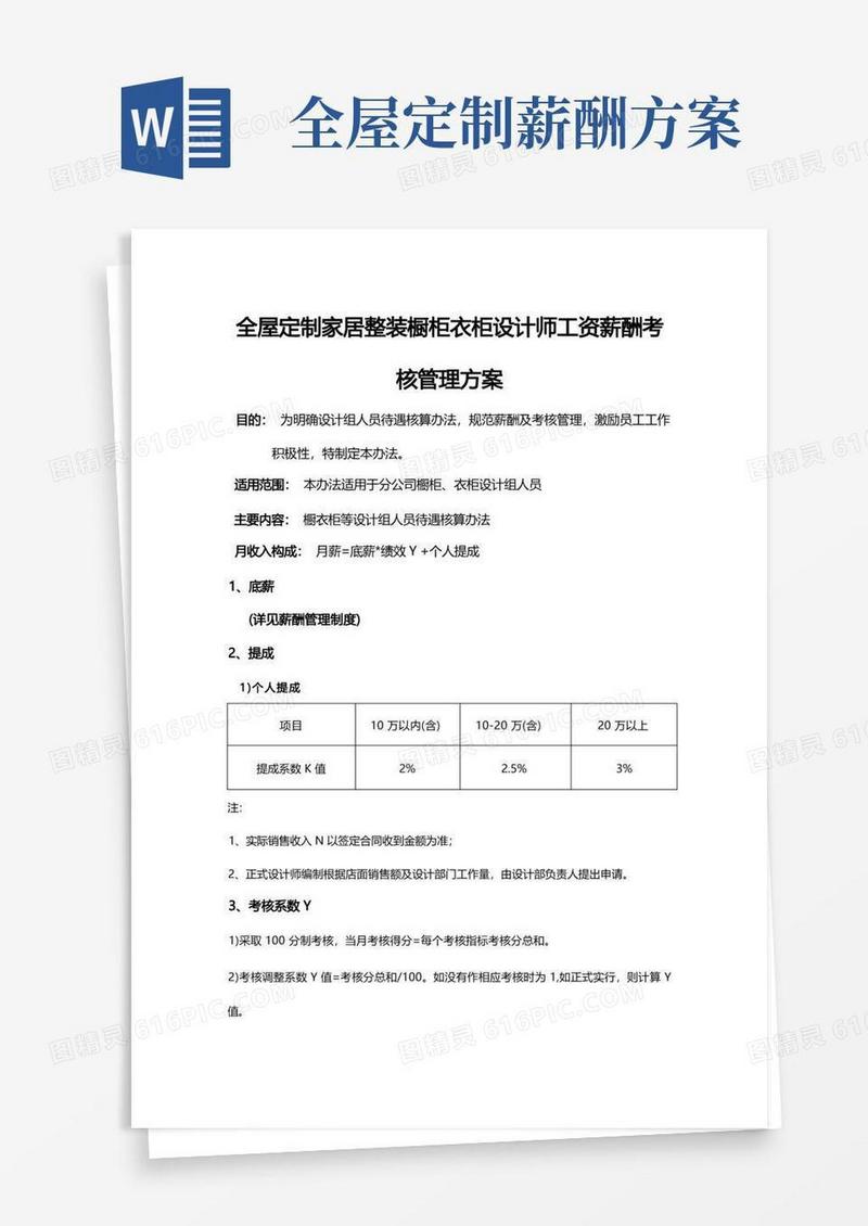 方便的定制品设计师工资薪酬考核管理方案