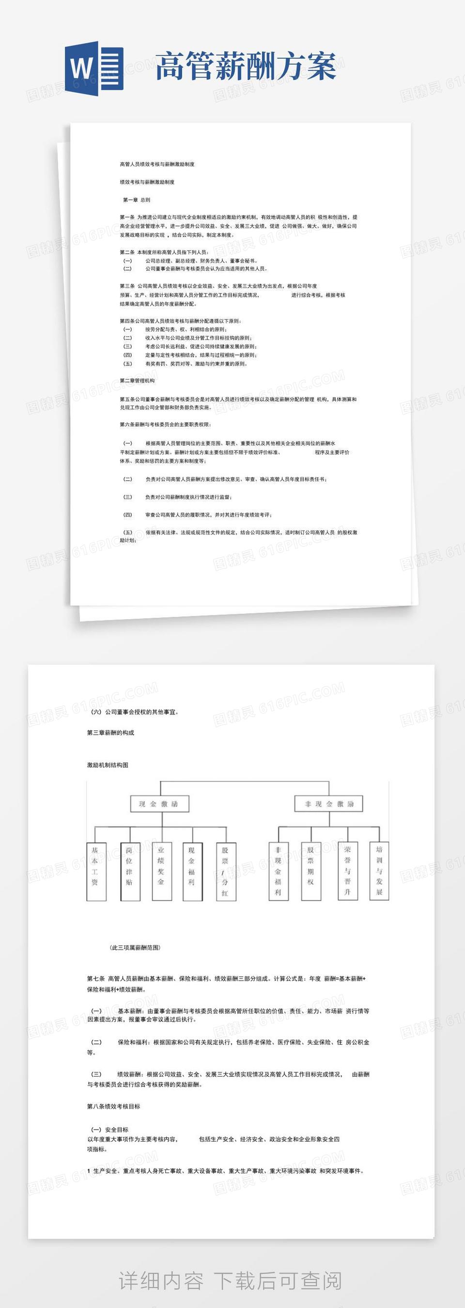 通用版高管人员绩效考核与薪酬激励制度word模板免费下载_编号vopaj5jdo_图精灵