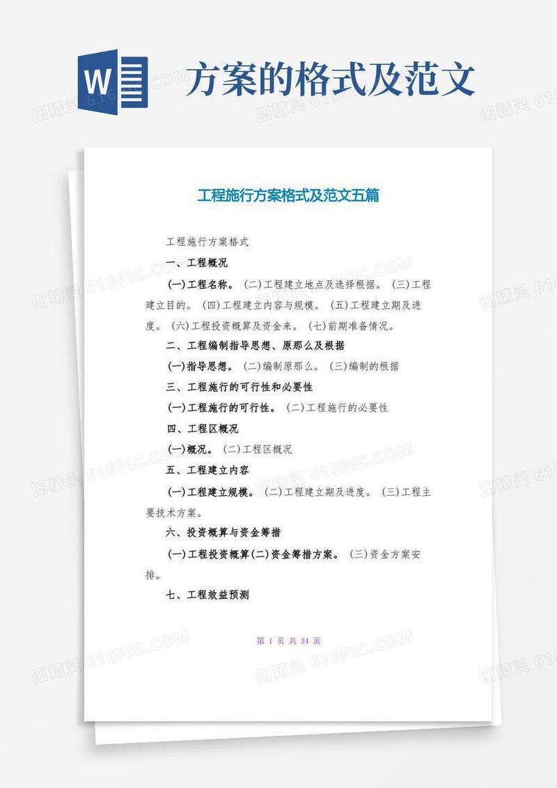 大气版项目实施方案格式及范文五篇