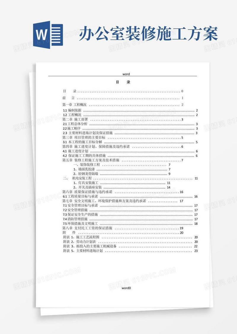 实用的办公室施工方案