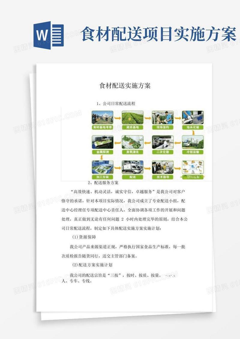 好用的食材配送实施方案