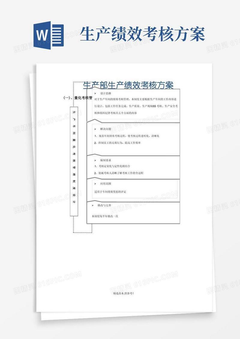 简洁的生产KPI考核方案