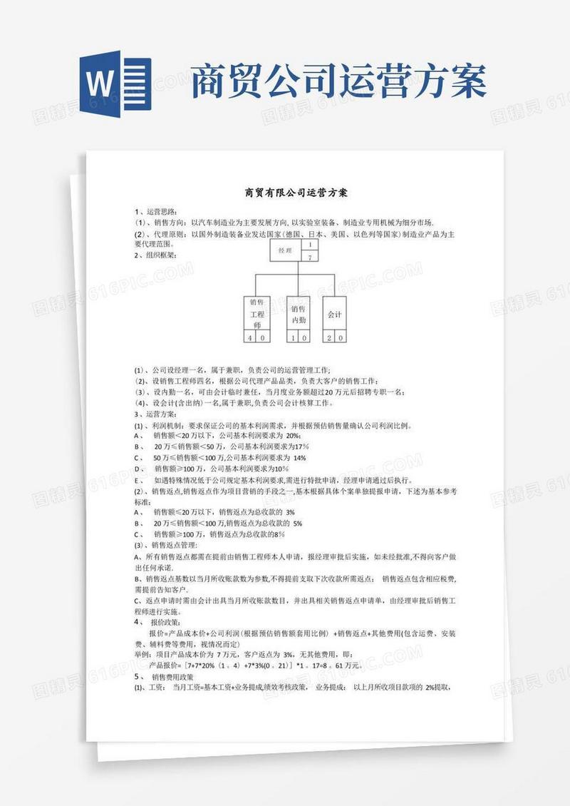 好用的商贸公司运营方案