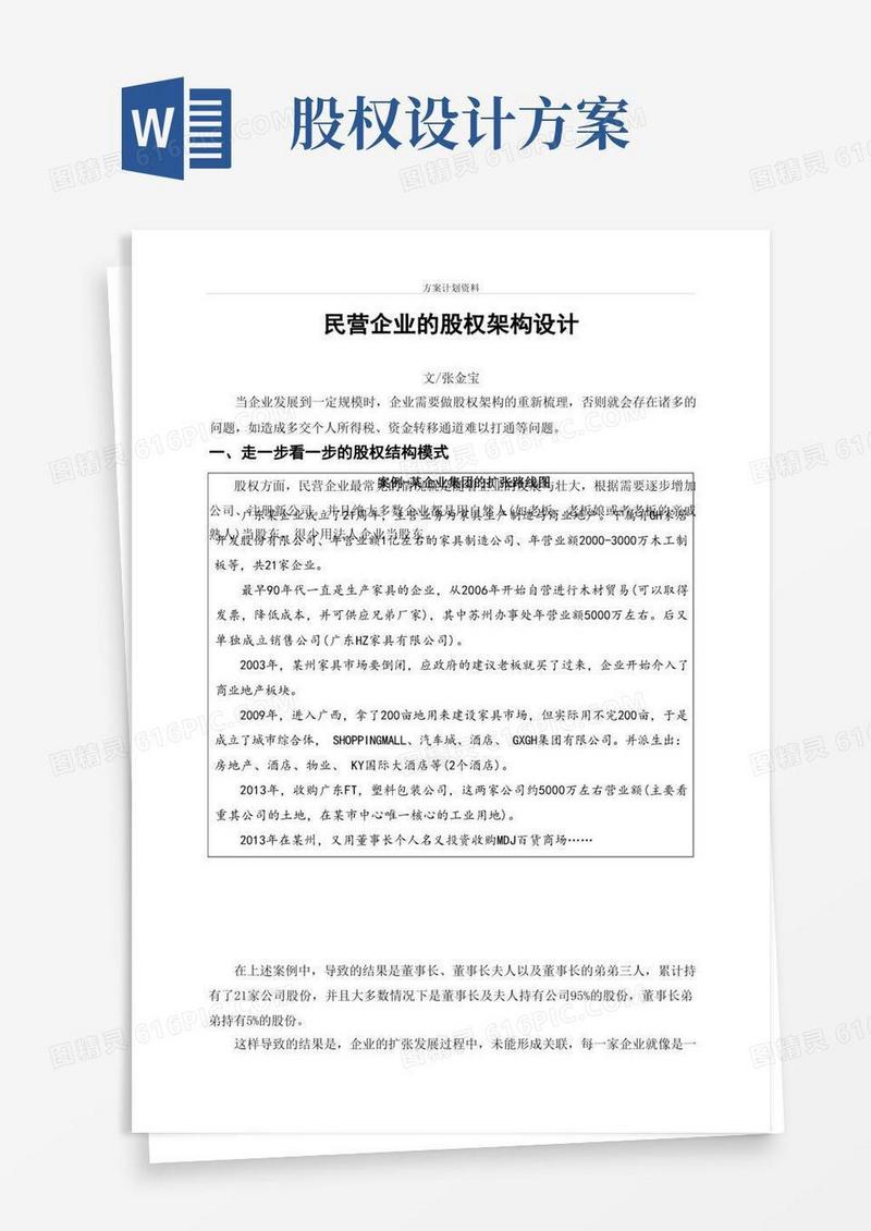 通用版股权架构设计案例-