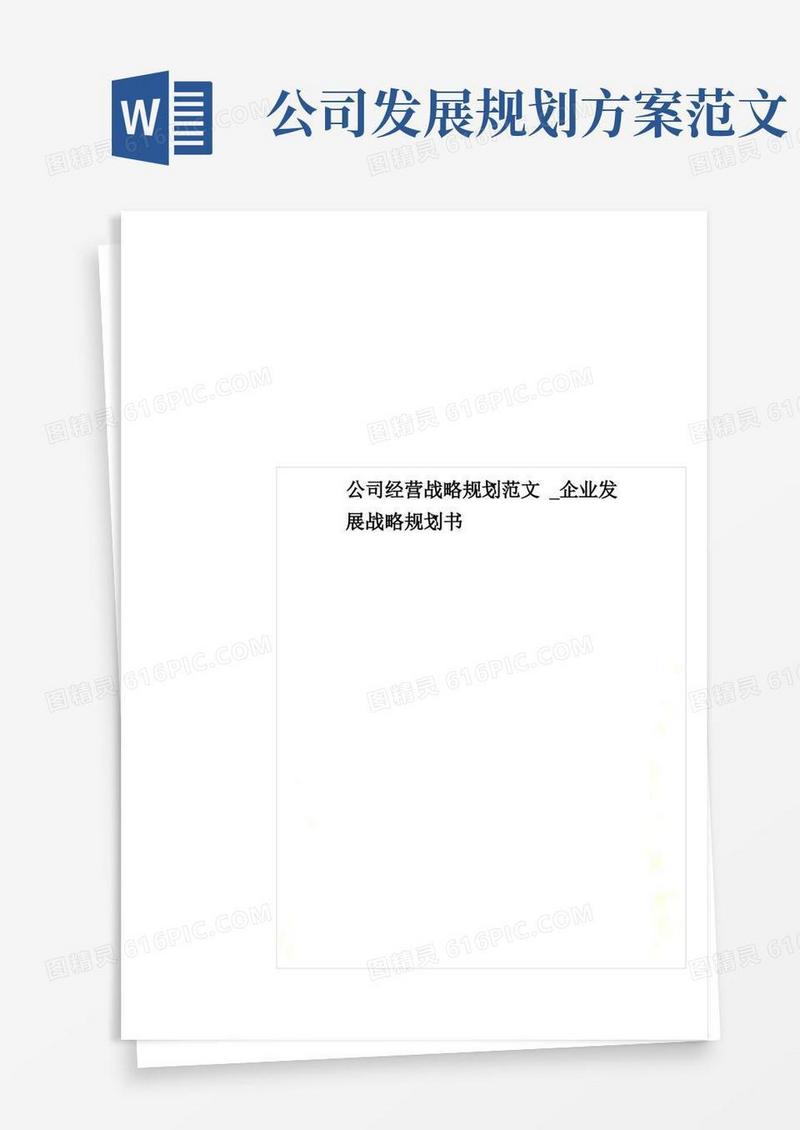 简洁的公司经营战略规划范文_企业发展战略规划书