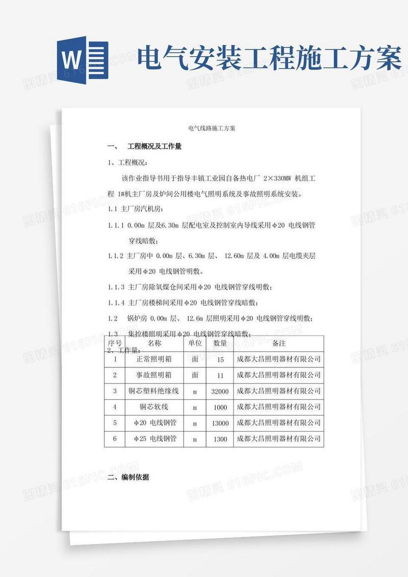 实用的电气线路施工方案