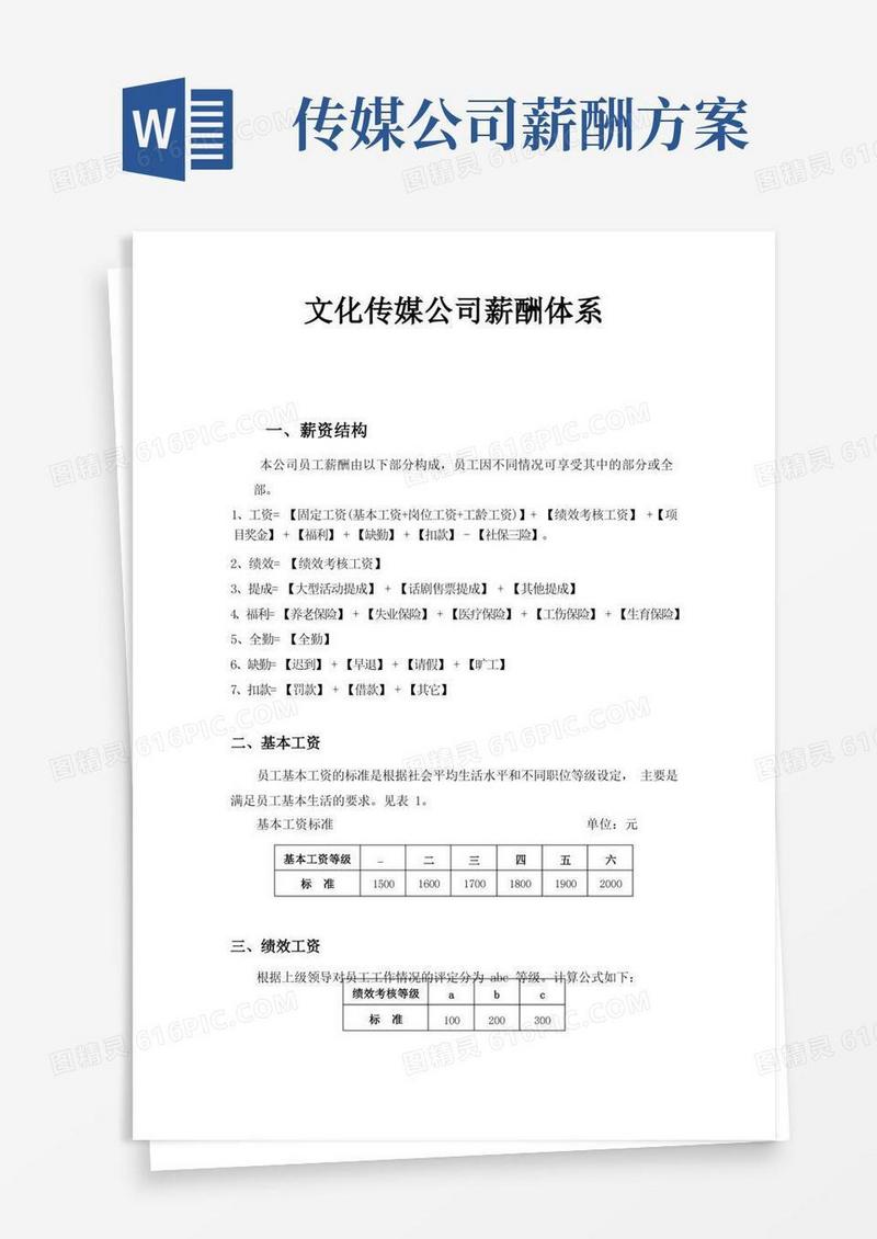 实用的文化传媒公司薪酬体系
