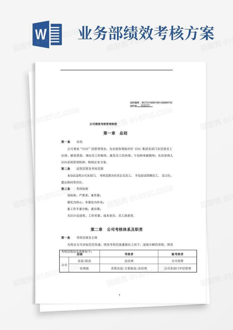 公司绩效考核方案(完整版)