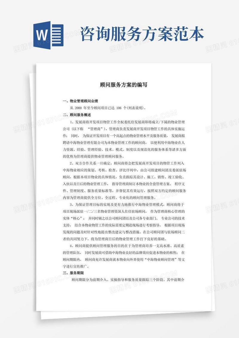 顾问服务方案