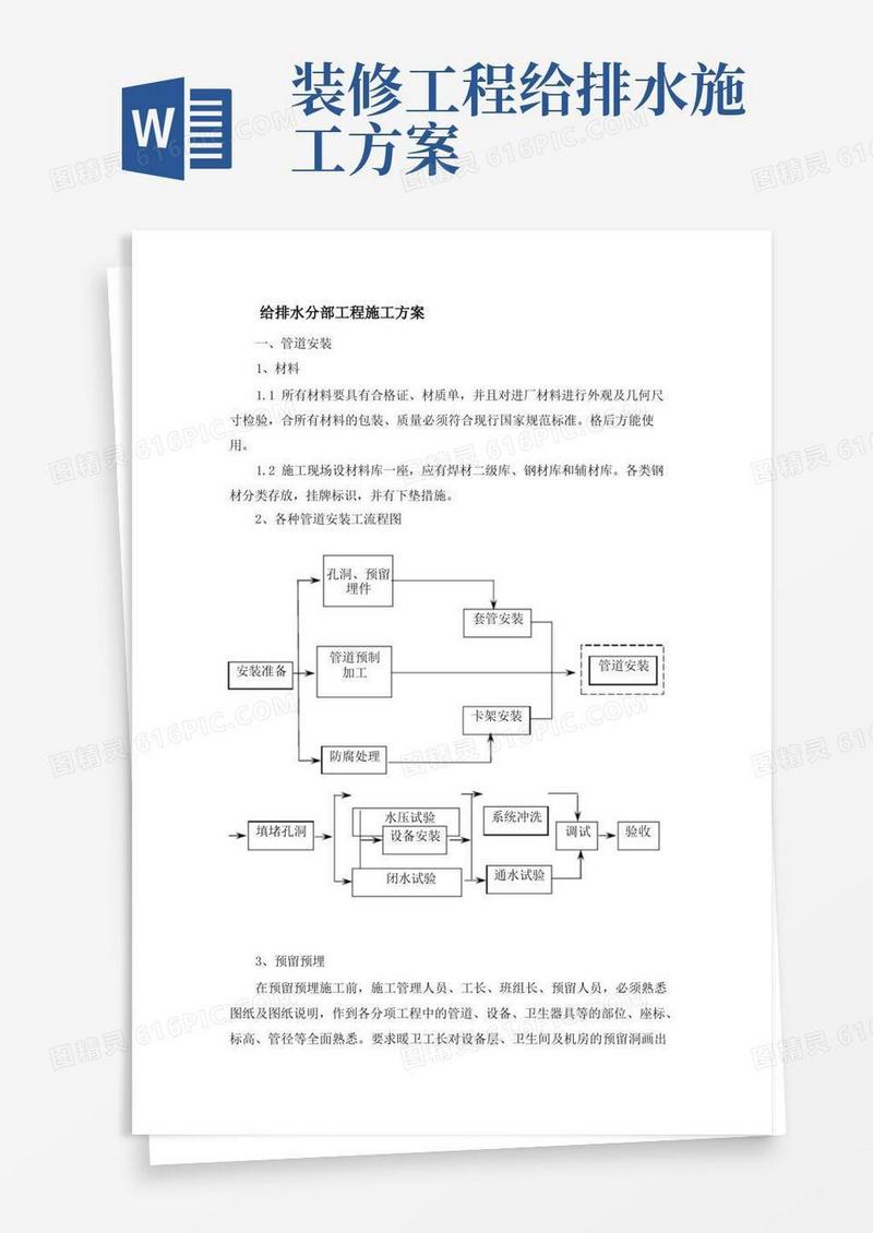 给排水分部工程施工方案