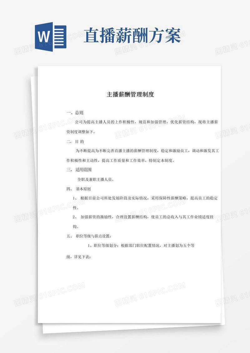 带货直播主播薪资管理体系.