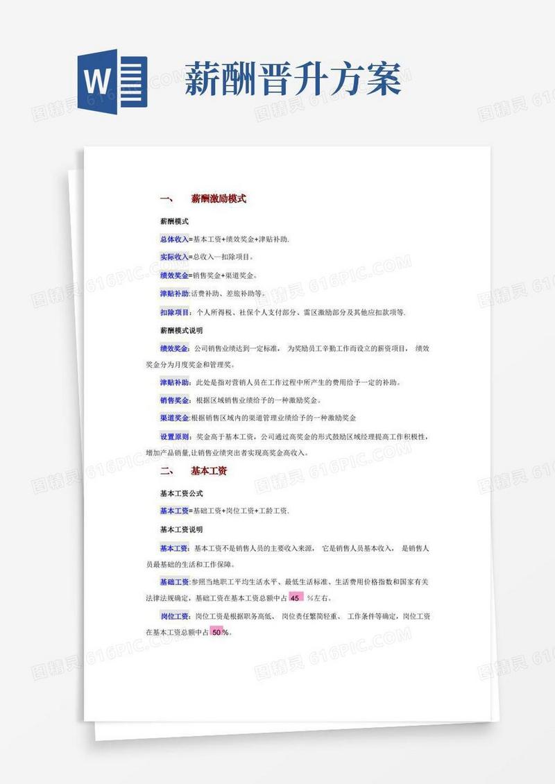 薪酬激励方案
