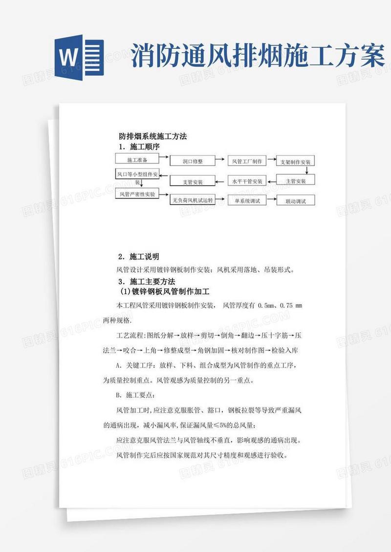 防排烟施工方案