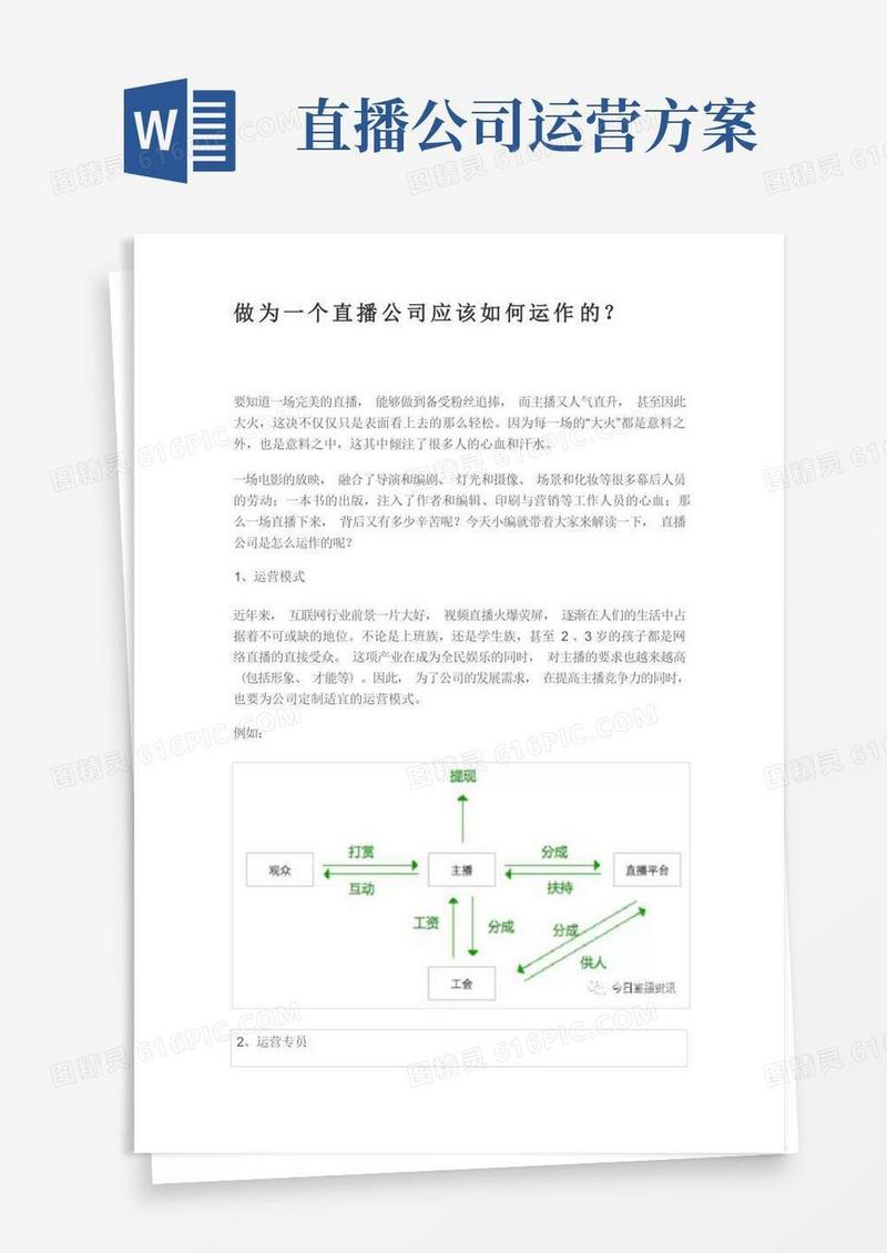 做为一个直播公司应该如何运作的？