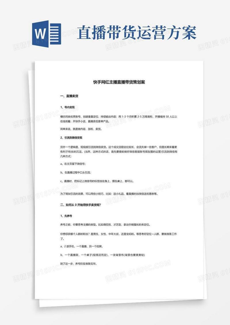 网红小主播带货直播策划案