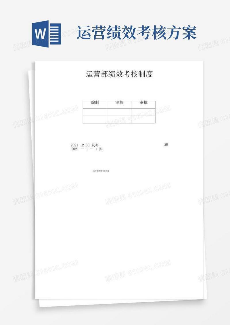 运营部绩效考核制度