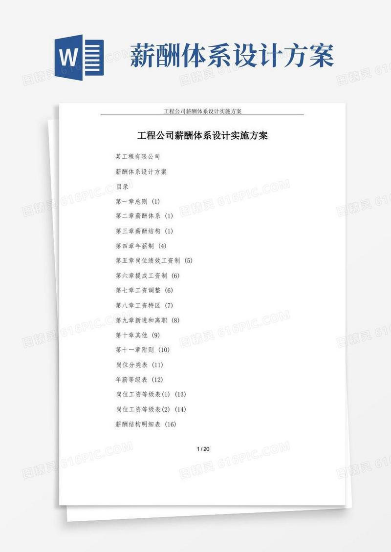 工程公司薪酬体系设计实施方案