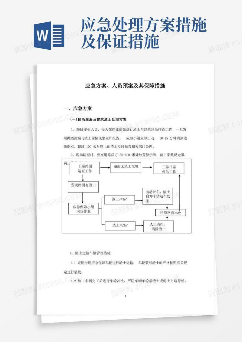 应急方案、人员预案及其保障措施