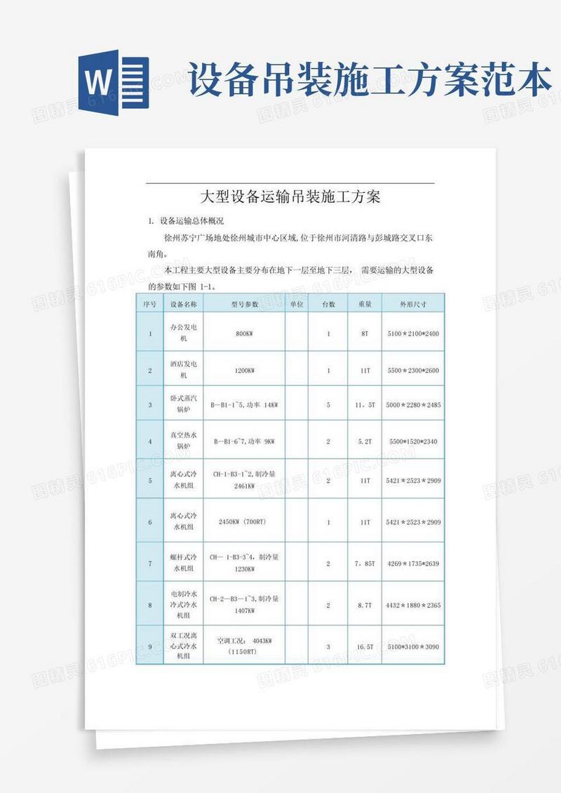 大型设备运输吊装施工方案
