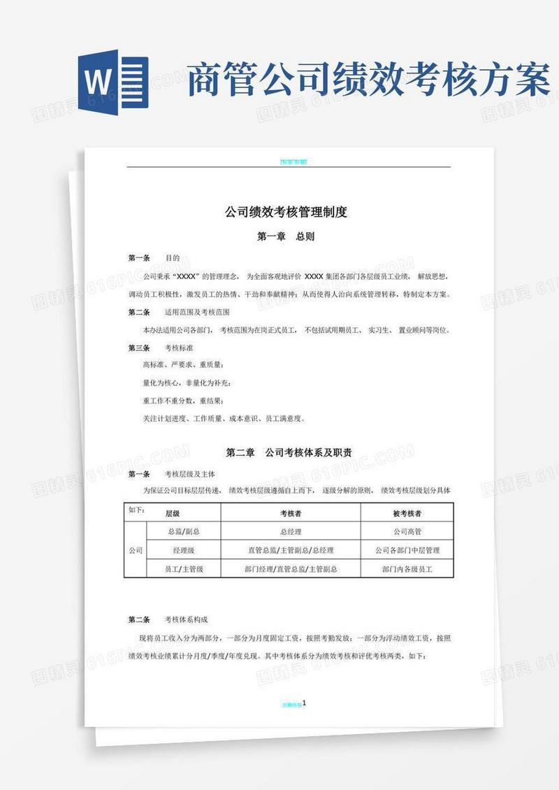 公司绩效考核方案(完整版)