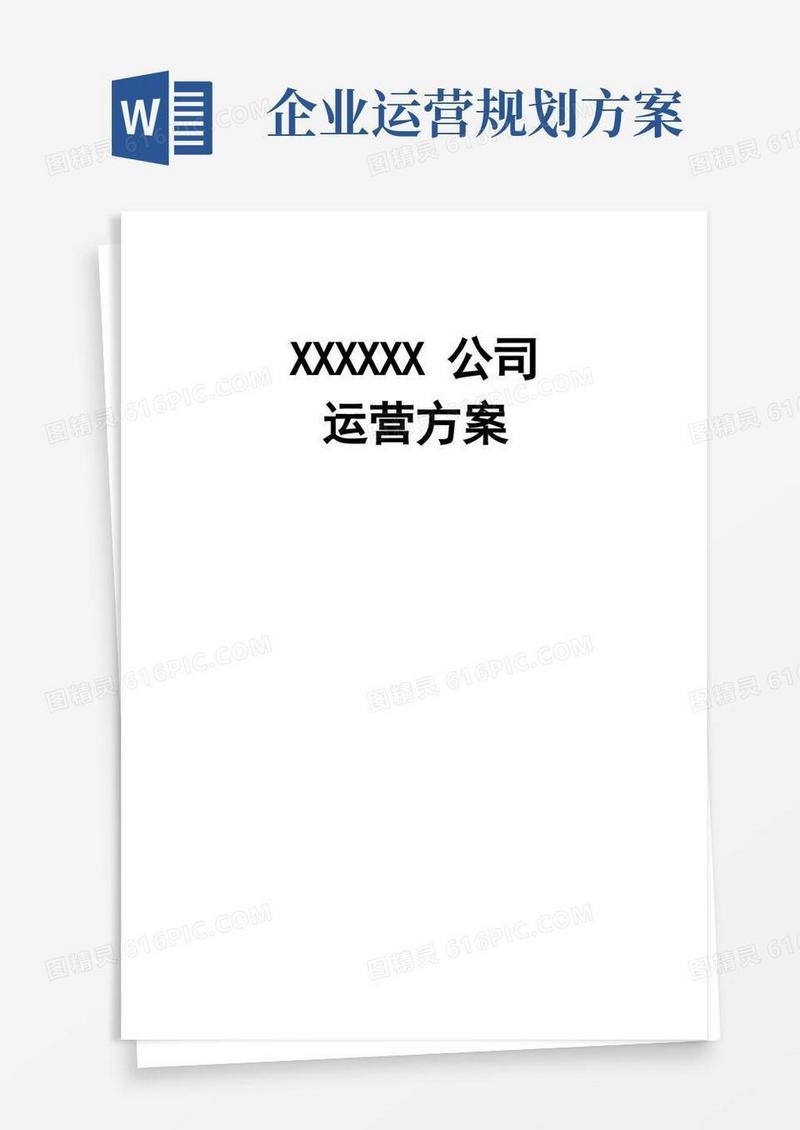 新公司运营计划书