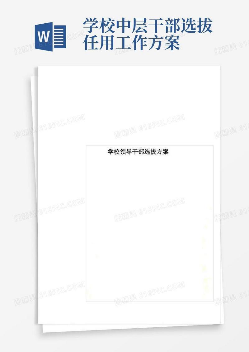 学校领导干部选拔方案