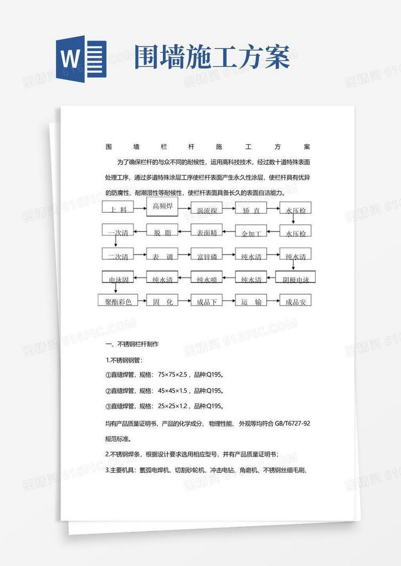 围墙栏杆施工方案