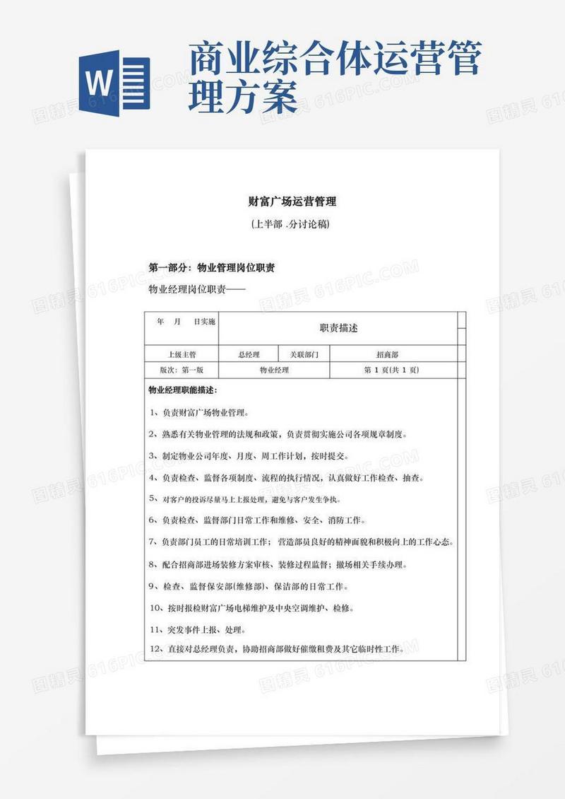 商业综合体运营管理制度流程图