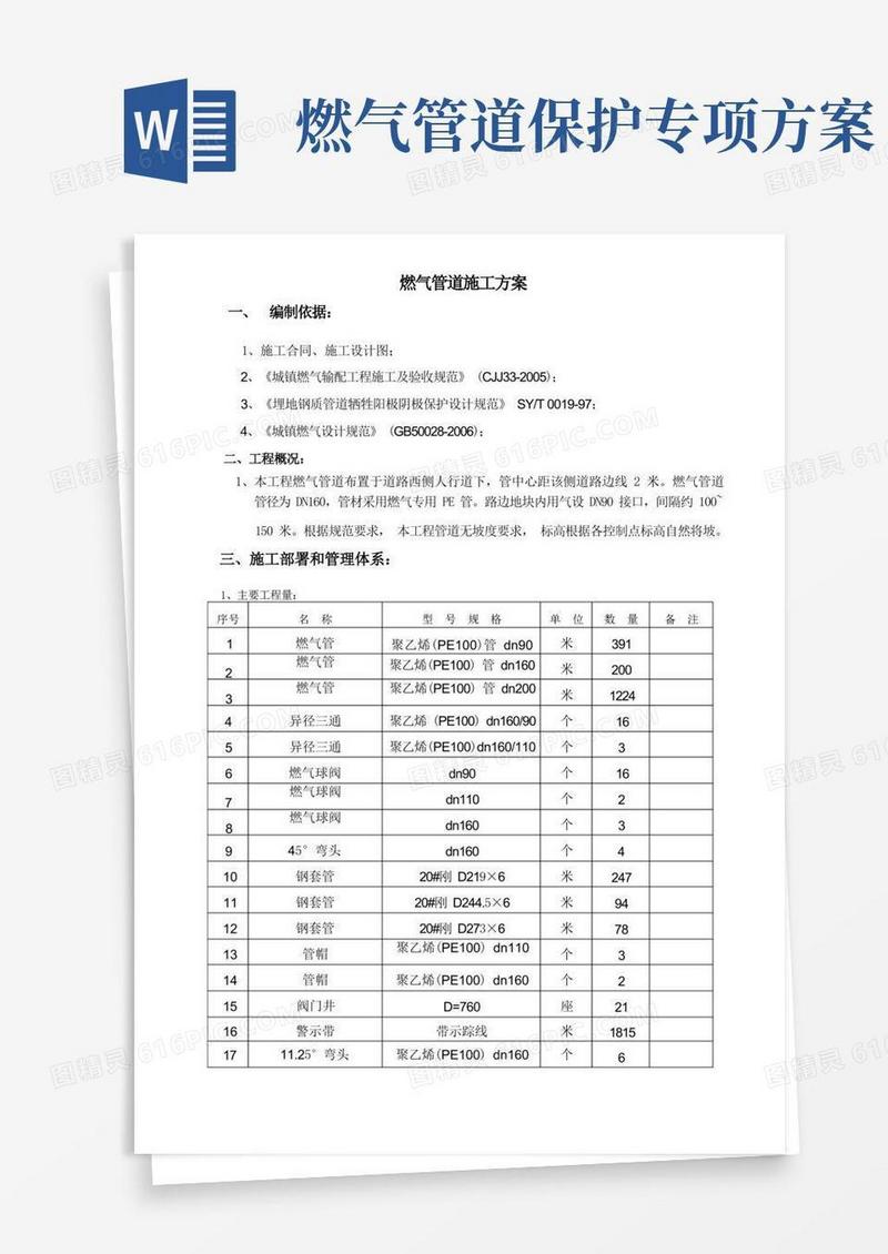 燃气管道施工方案