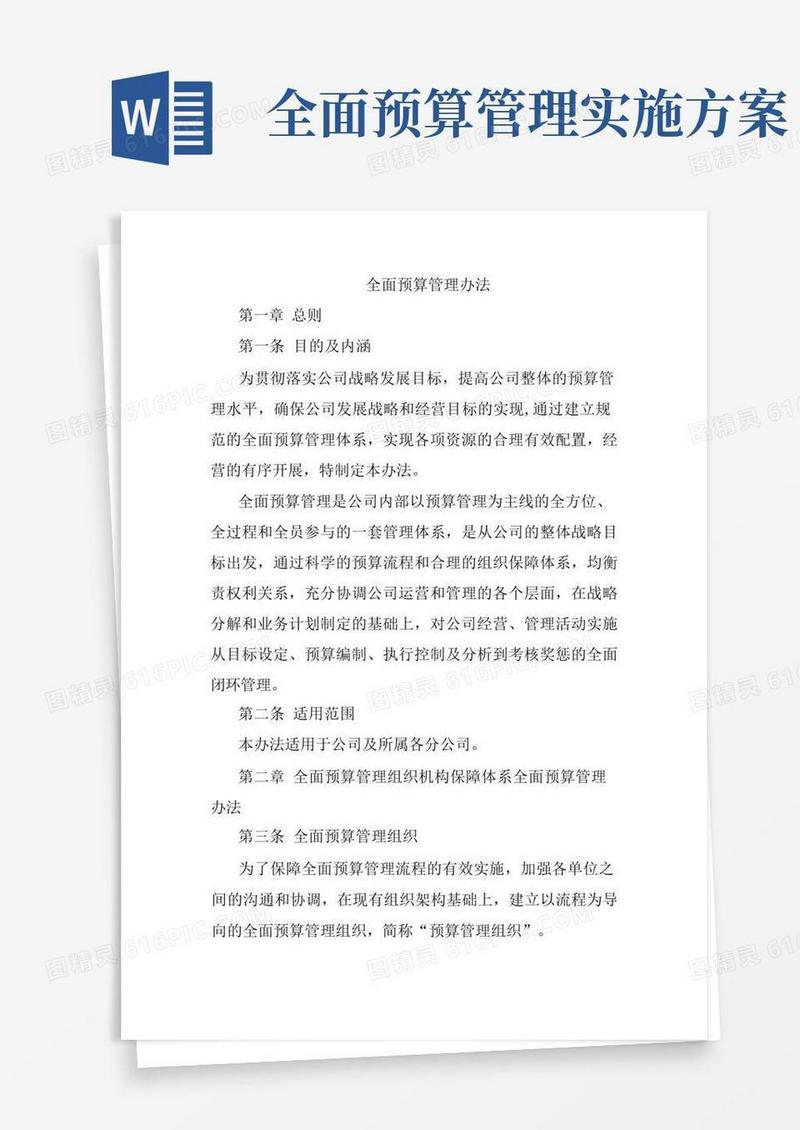 全面预算管理办法