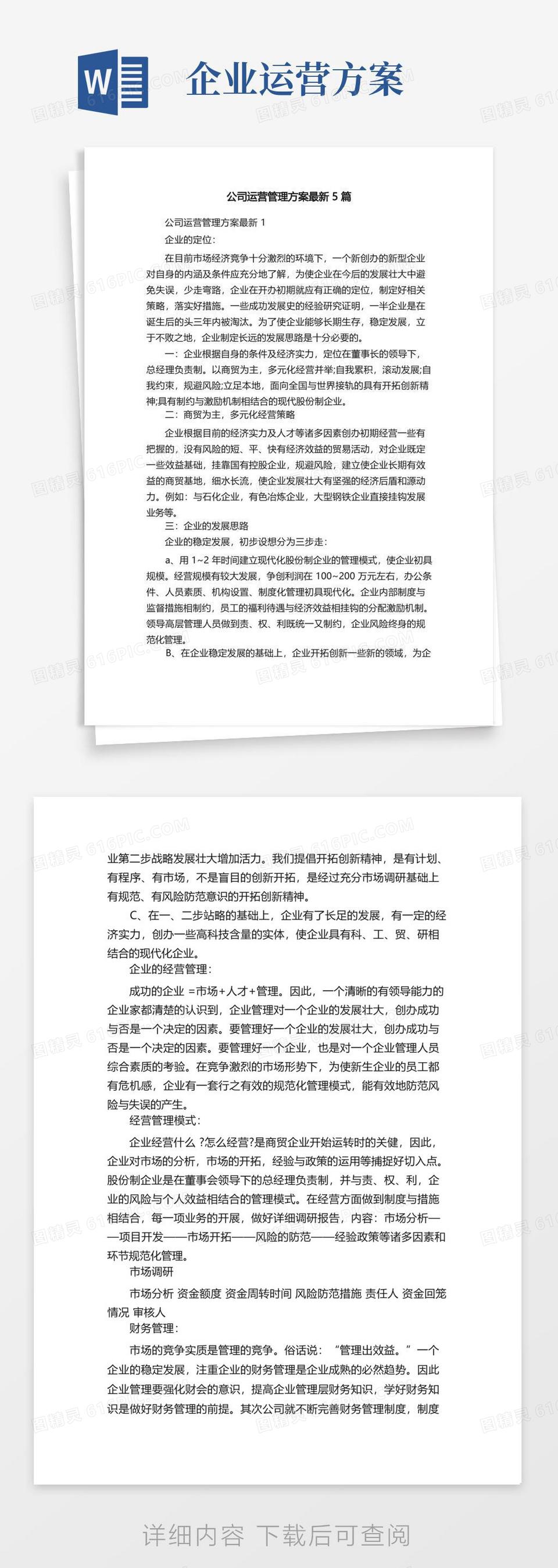 公司运营管理方案最新5篇