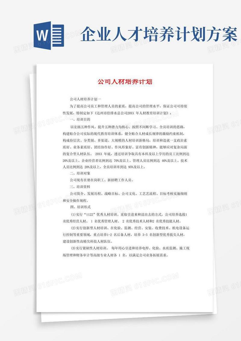 公司人才培养计划