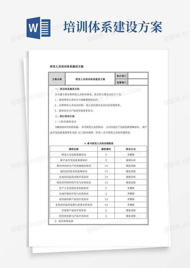 研发人员培训体系建设方案